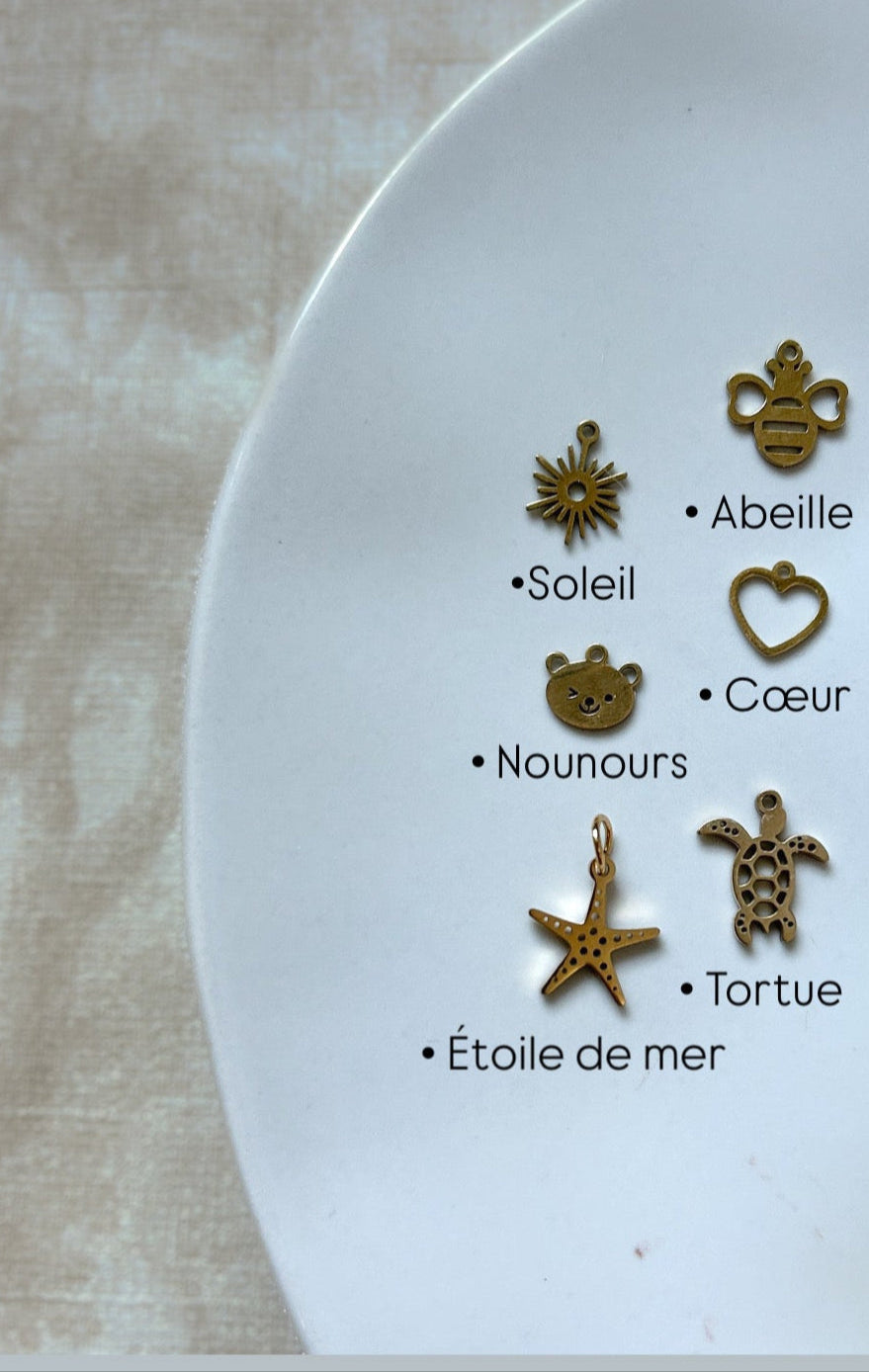 Charms en acier Inoxydable doré